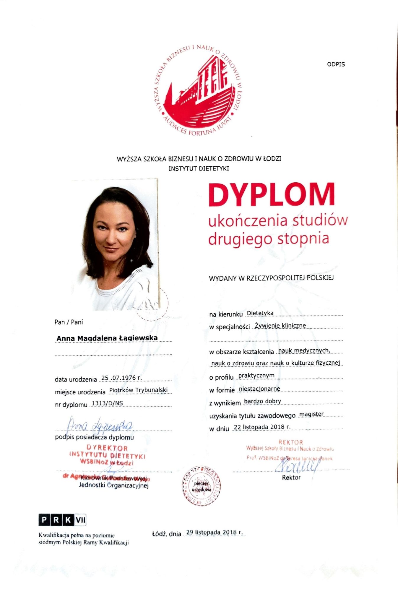 dyplom magister dietetyka kliniczna
